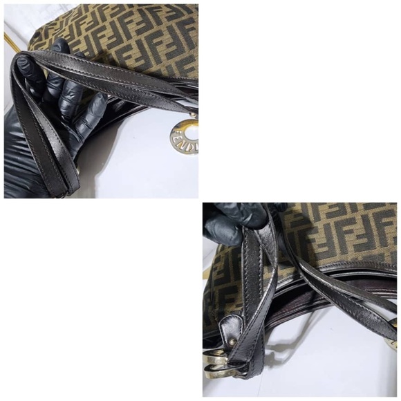 Authentic FENDI Zucca Small Chef Shopping Tote Bag Tobacco Moro Brown - Picture 5 of 14